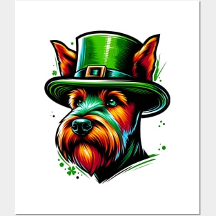 Irish Terrier Celebrates Saint Patrick's Day Posters and Art